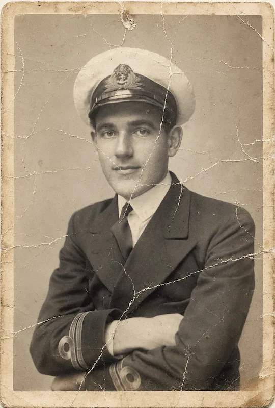 A worn vintage portrait